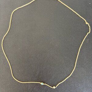 Sydney Evan 14k evil eye with bezel diamond 16 inch necklace